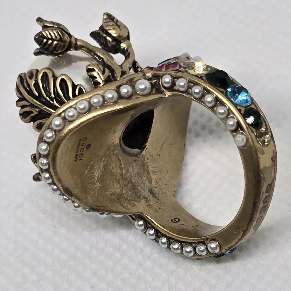 Gucci Pearl Flower Multicolor Ring